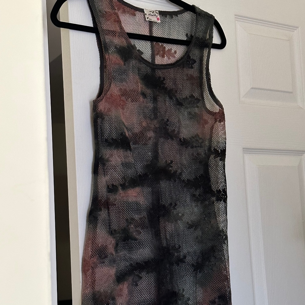 Free people mesh summer top flowers xs